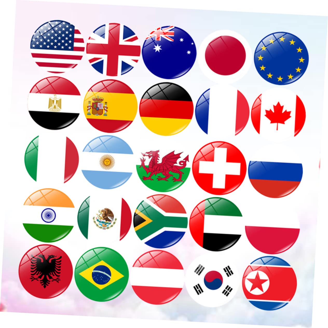 Amazon.co.jp: CRILSTYLEO 25個国旗デザイン 磁気冷蔵庫ステッカー